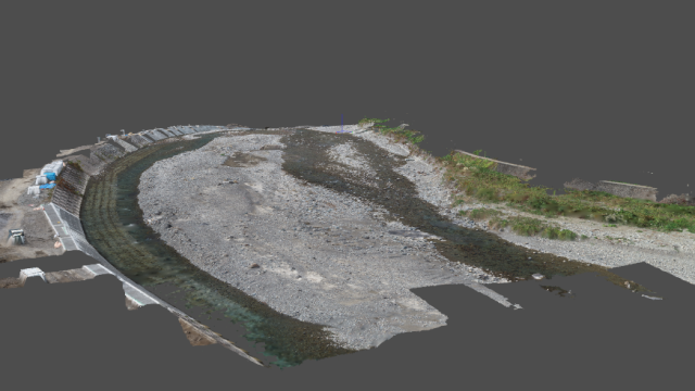 図 2 ドローンを活用し作成した点群データ